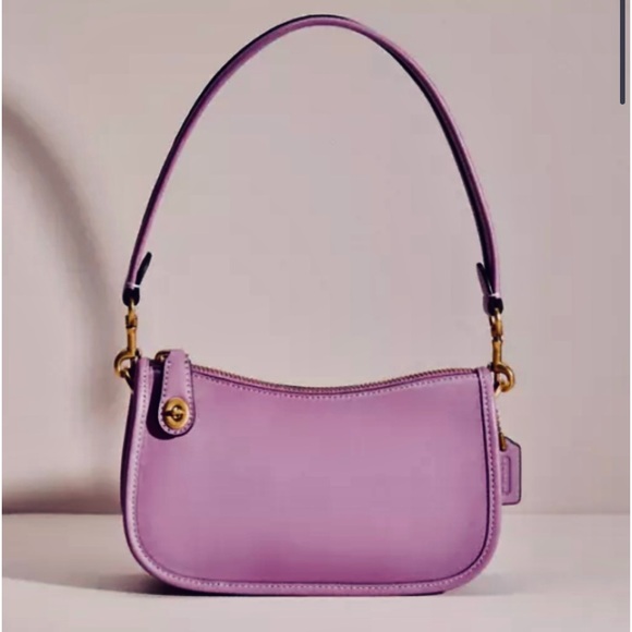 Coach Swinger 20 Shoulder Bag Glove Tanned Leather Violet Orchid - Picture 3 of 15
